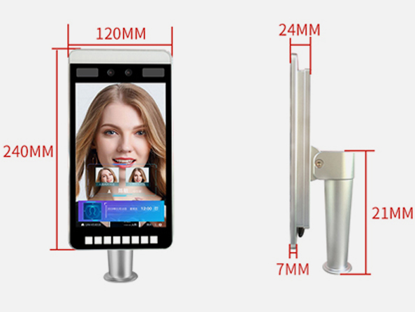 真地新品红外测温人脸识别机自动测温免接触刷脸进出安全高效